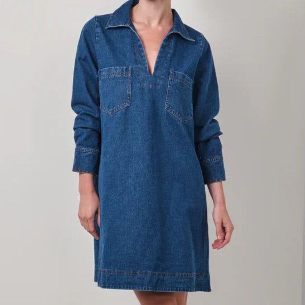 J. Crew Denim Button Down Dress, L